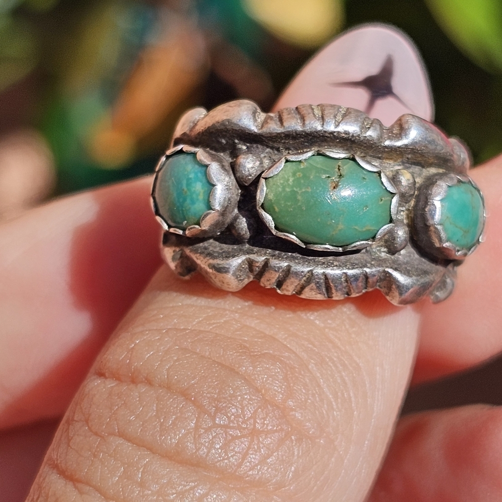 Vintage Triple Turquoise Sterling Ring